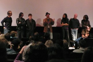 Aaron with the actors (L-R): David Strathairn, Ian Somerhalder, Joe Mazzello, Elisabeth Waterston & Scott Wilsonwac